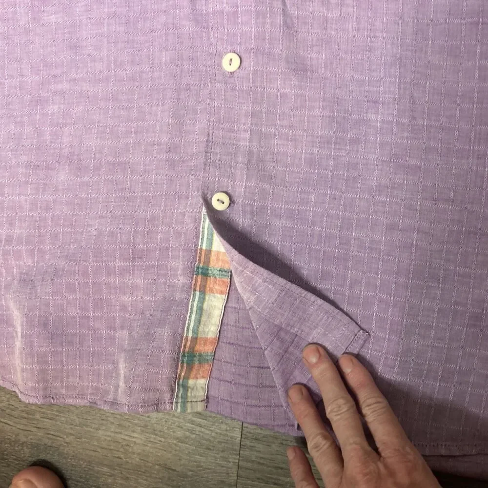 Men's Tommy Bahama Long Sleeve Purple Linen Blend Button Shirt L/S  Size 2XL TTG